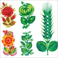 special handpainted flowers vector