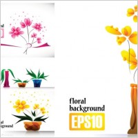 special plant flowers decorations vector