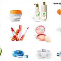 Sports equipment and women's cosmetics icon vector material