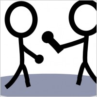 Stick Man Pond clip art