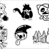 Sticker art character icons