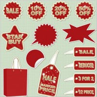sticker sales discount theme icon vector