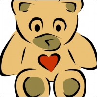 Stylized Teddy Bear With Heart clip art