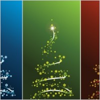 STYLIZED VECTOR CHRISTMAS TREE SET