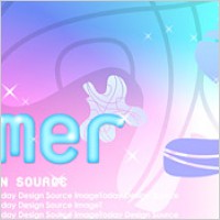 Summer Korean style background material layered psd-4