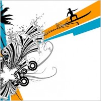 summer surfing theme design elements vector the trend