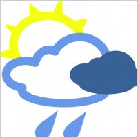 Sun And Rain Weather Symbols clip art