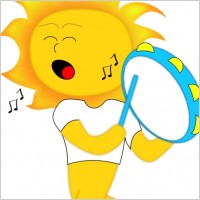 Sun Playing Drum clip art