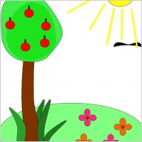 Sun Tree Flowers clip art