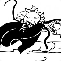 Sun Wind And Cloak clip art