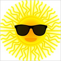 Sun with sunglasses