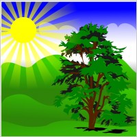 Sunny Spring With Blue Sky clip art