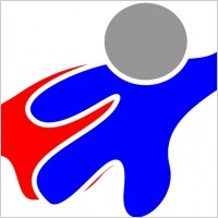Super hero flying silhouette