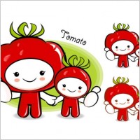 super love the cartoon 5 fruits vector