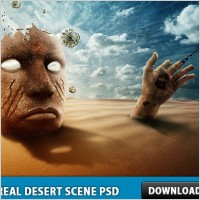 Surreal Desert Scene PSD