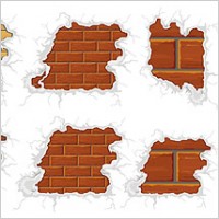 Surrounded by snow-brick vector material