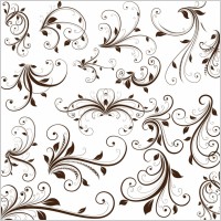Swirl Floral Decorative Element Vector Graphic