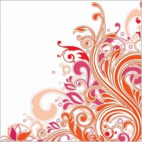 Swirl Floral Design Vector Art