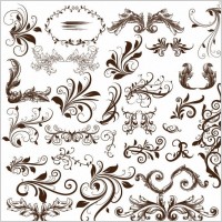 Swirl Floral Element Vector Illustration
