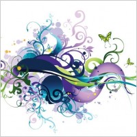 Swirl Floral Vector Graphic