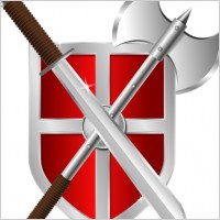 Sword Battleaxe Shield clip art