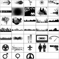 symbols, circle, arrow, building brush