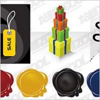 Tag vector material gifts, such as scissors