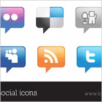 Talk Bubble Vector Social Icons Set 