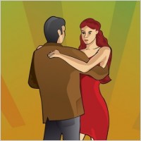 Tango couple dancing