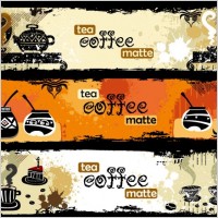 tea and coffee theme banner vector