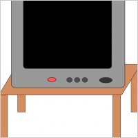 Television On A Table clip art