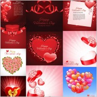 ten beautiful heartshaped theme vector