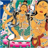 thangka mother leaves clothes vector