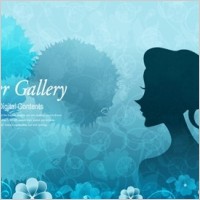 The background and the girls character exquisite pattern vector picture