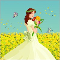 the bride flowers vector