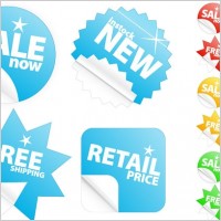 the sale of stickers feel clean vector