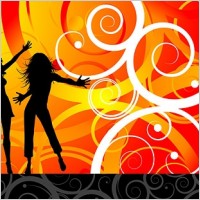 the trend of female characters silhouette vector party