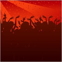 the trend of party figures silhouette vector