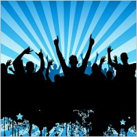the trend of party figures silhouette vector