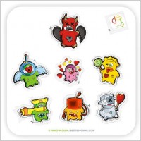 the trend of small monster icon vector