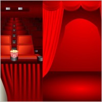 theater stage theme vector