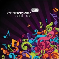 theme music notes vector 3