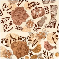 theme of female flower pattern vector