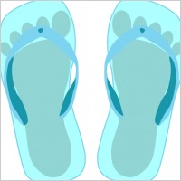 Thong light blue with footprint
