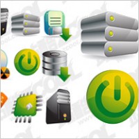 Three-dimensional computer icon vector material