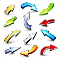threedimensional crystal arrow vector