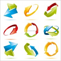 threedimensional effect of dynamic arrow vector