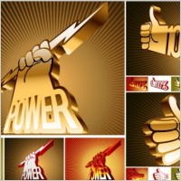 threedimensional handtheme vector