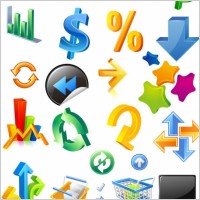 threedimensional icon vector symbols
