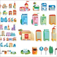 threedimensional small house icon vector